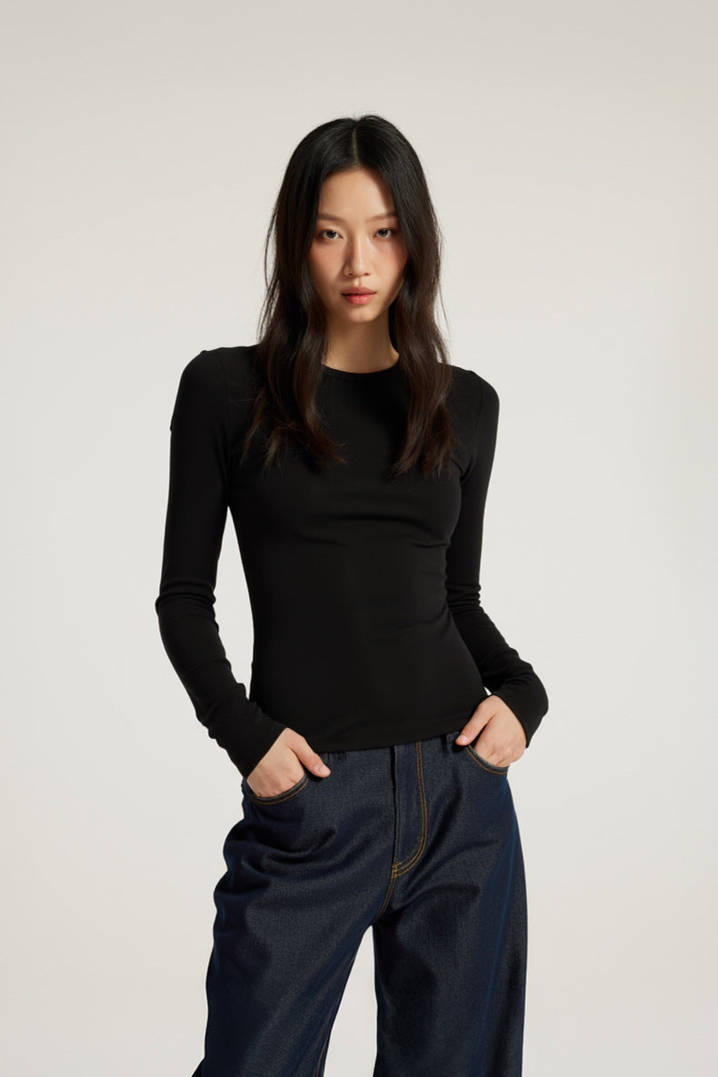 Lenzing TencelTM wool round-neck top