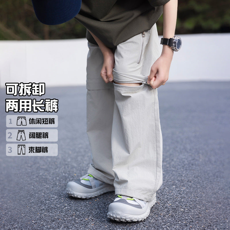 Boys' Detachable Quick-Drying Cargo Pants & Short-Sleeve Set