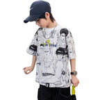 Boys Cartoon All Over Print Short Sleeve T-Shirt