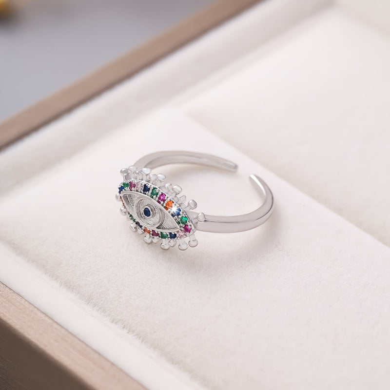 Retro Evil Eye Open Ring
