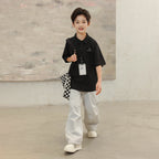 Summer Kids Striped Trim Polo Tee