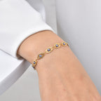 Evil Eye Bracelet Stainless Steel Gold Embossed