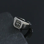 Demon Eye Index Finger Ring - Imitation Thai Silver Brushed
