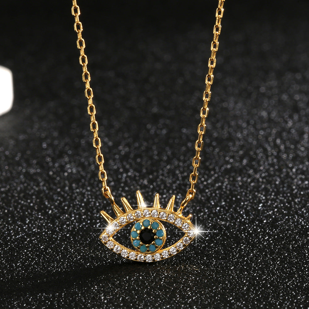 Evil Eye Pendant Sterling Silver Necklace