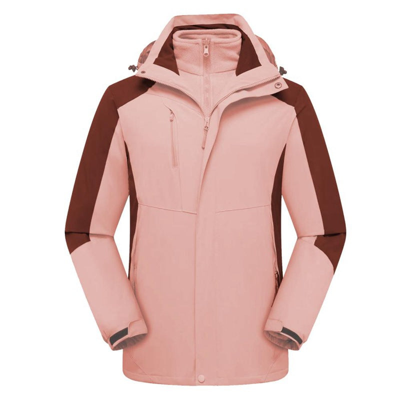 A Must-Have for Winter Outdoor Hiking! Unisex Couple’s 3-in-1 Shell Jacket, Thickened for Warmth, Balancing Casual Style and Trendiness, Youth-oriented Outerwear