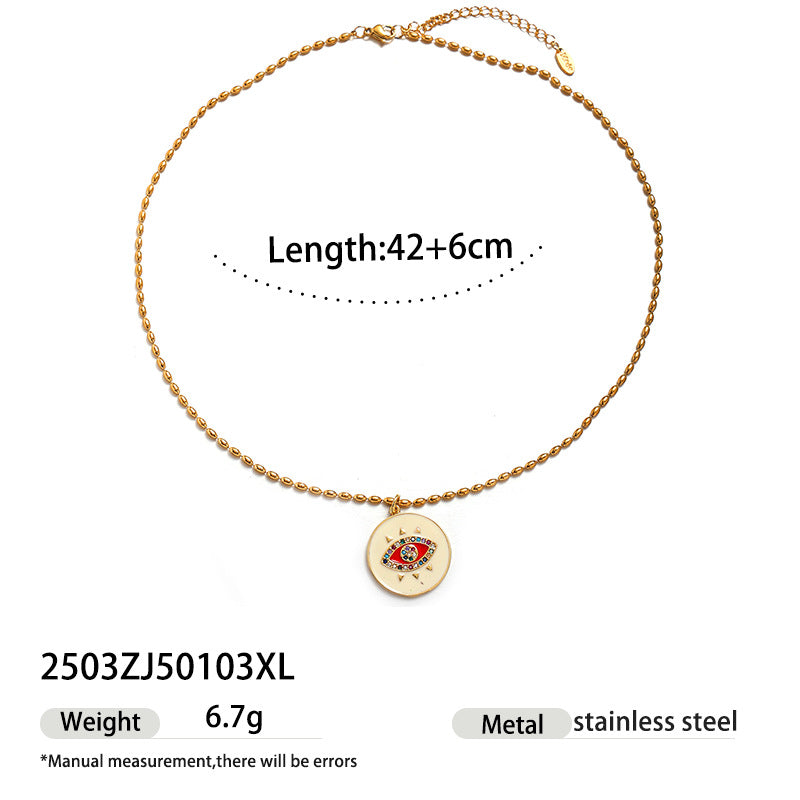 Evil Eye Titanium Steel Pendant Necklace