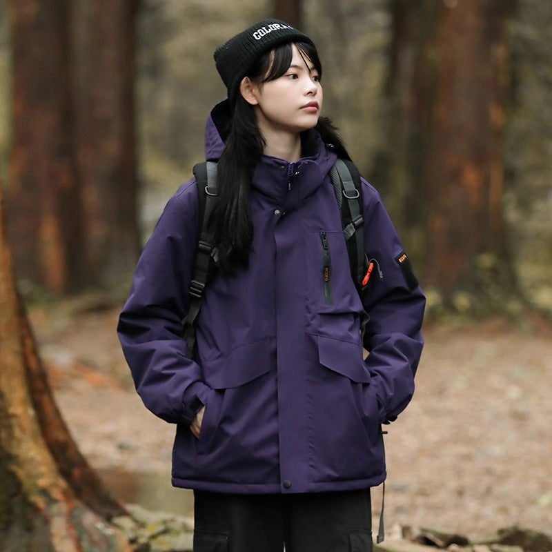 Mountain windproof and waterproof jacket men's and women's large size jacket new outdoor couple mountaineering suit men's single punch jacket