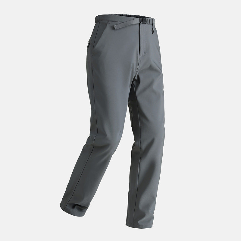 Unisex Warm Softshell Hiking Pants, Windproof Waterproof Stretch Anti-Bacterial Anti-Mite Daily Trousers