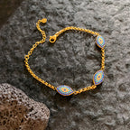 Full Zirconium Evil Eye Bracelet Stainless Steel Bracelet