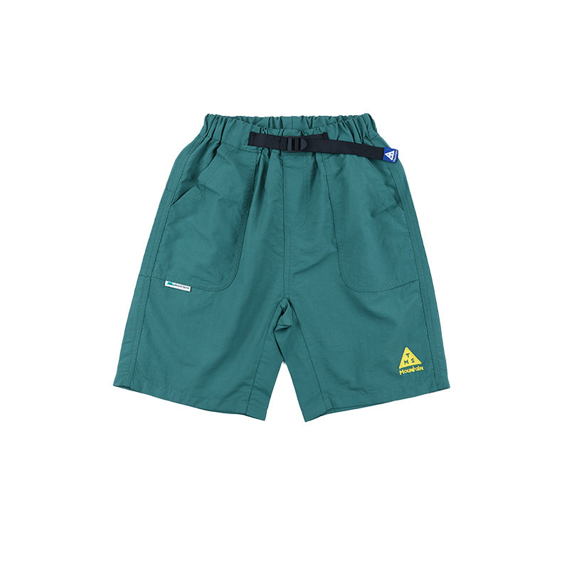 Boys Mountain Style Embroidered Small Logo Versatile Shorts