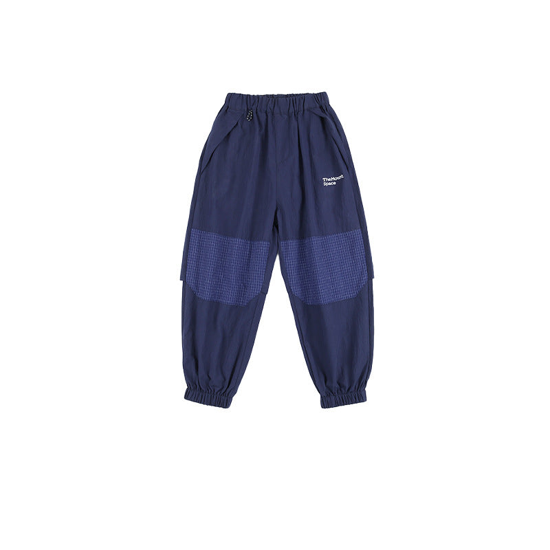 Boys' Mountain Style Plaid-Spliced Jogger Pants