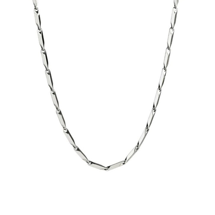 Rhombus-shaped titanium steel necklace, snake chain