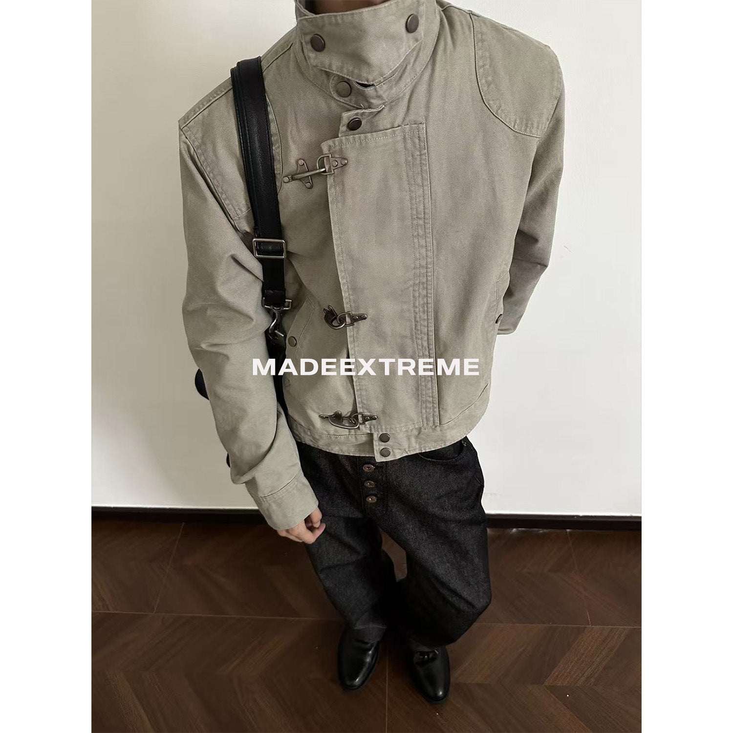 Men's Winter Vintage ZuoShandiao Lobster Clasp American Collar Jacket