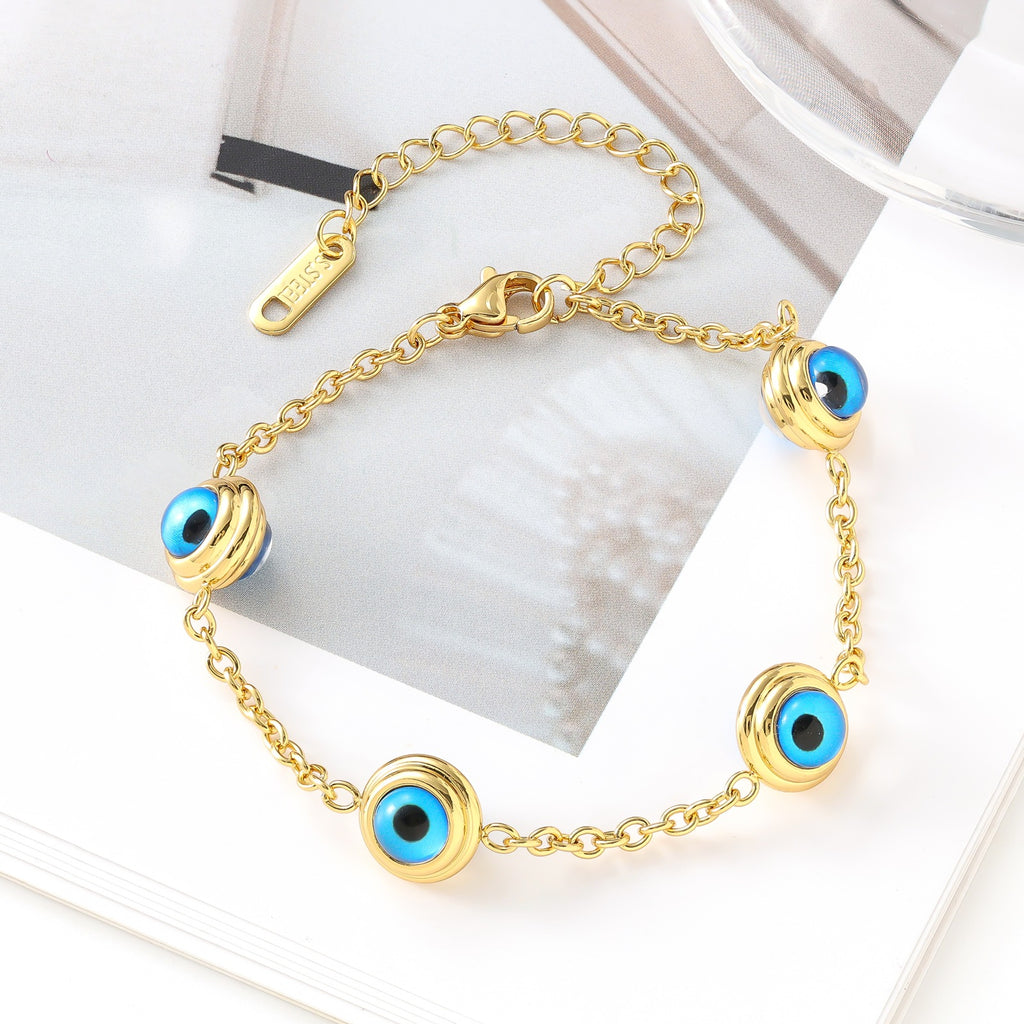 Evil Eye Blue Titanium Steel Bracelet Stainless Steel Jewelry