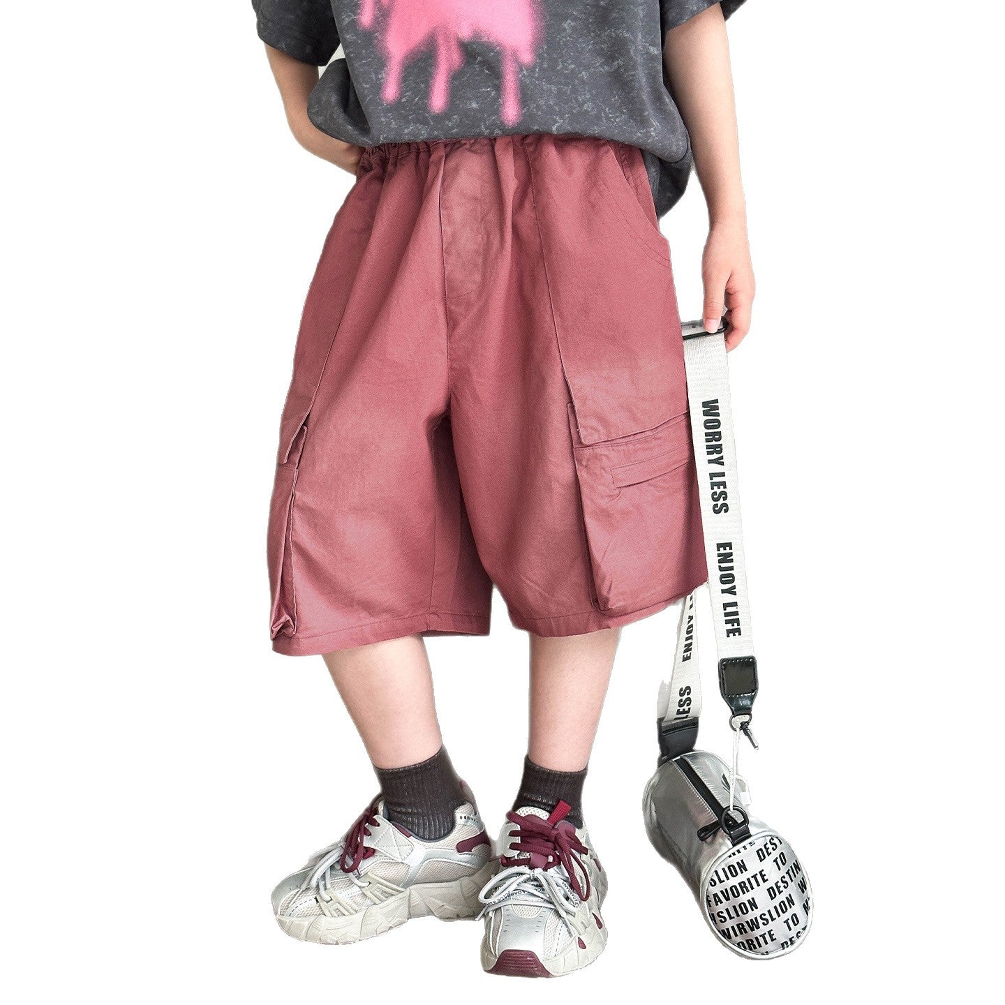Boys Cotton Washed Vintage 5 Inch Cargo Shorts