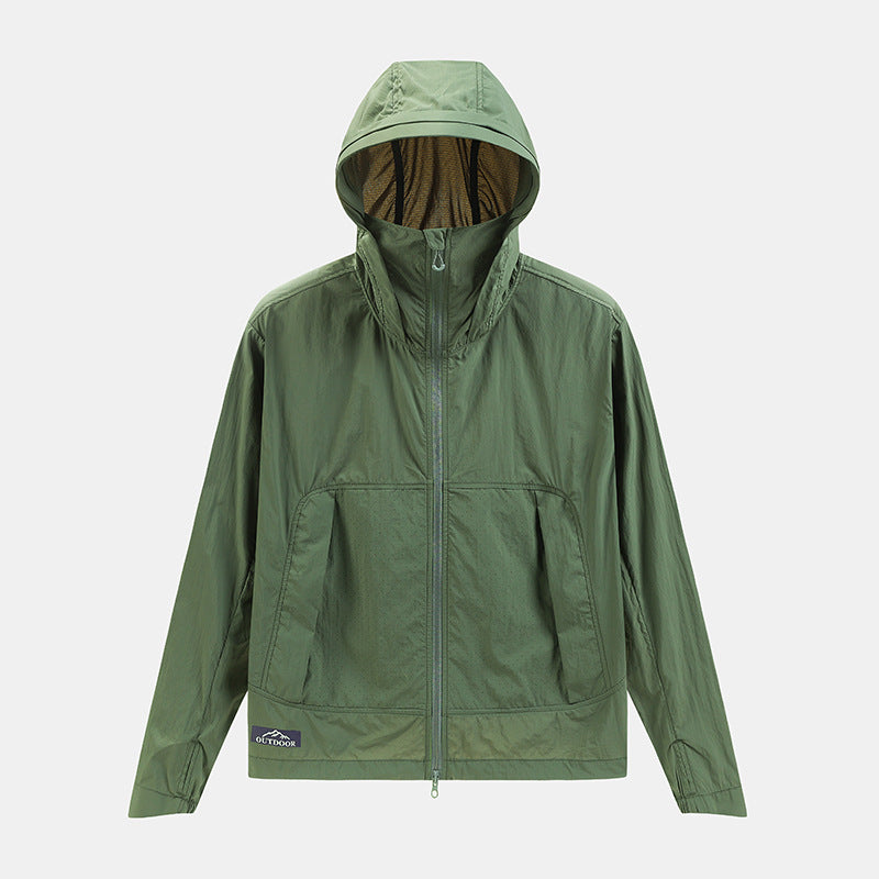 Unisex Ice Silk UPF50+ Sun Protection Jacket Lightweight Breathable Outdoor Anti‑UV Sun Shirt