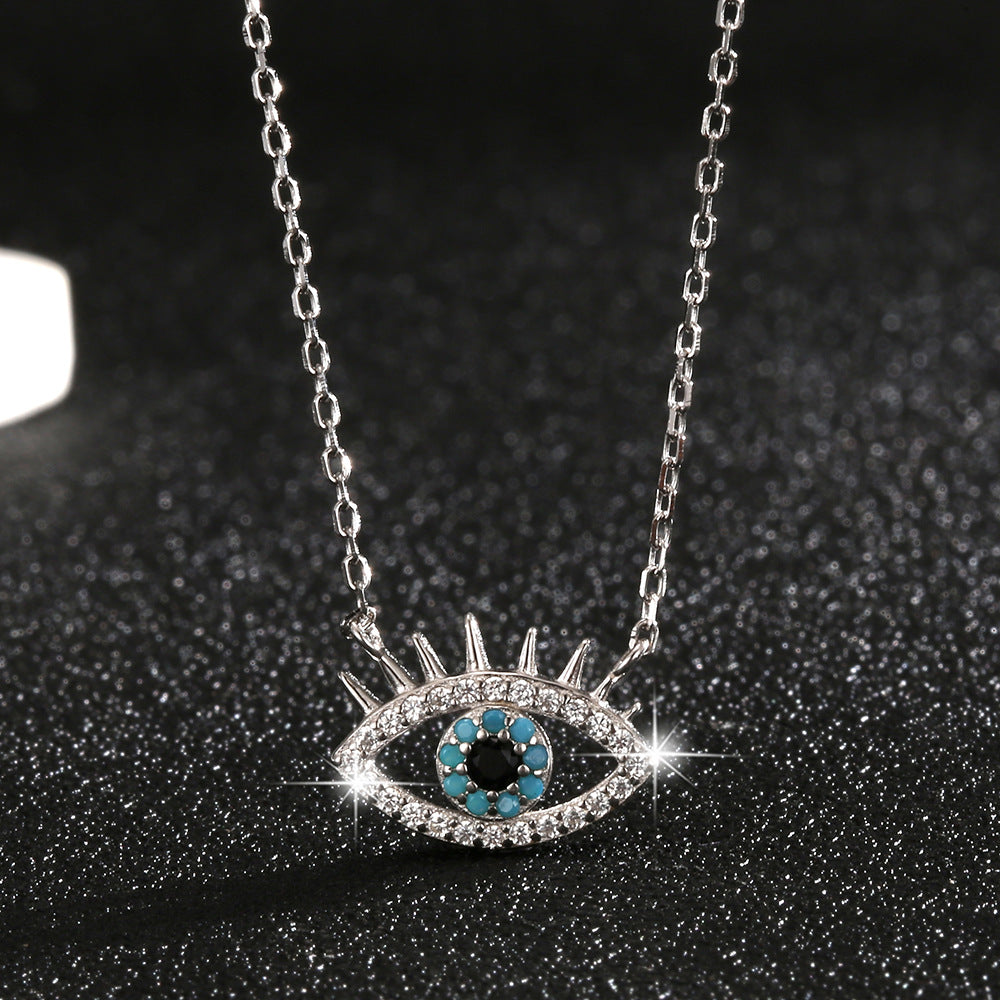 Evil Eye Pendant Sterling Silver Necklace