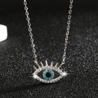 Evil Eye Pendant Sterling Silver Necklace