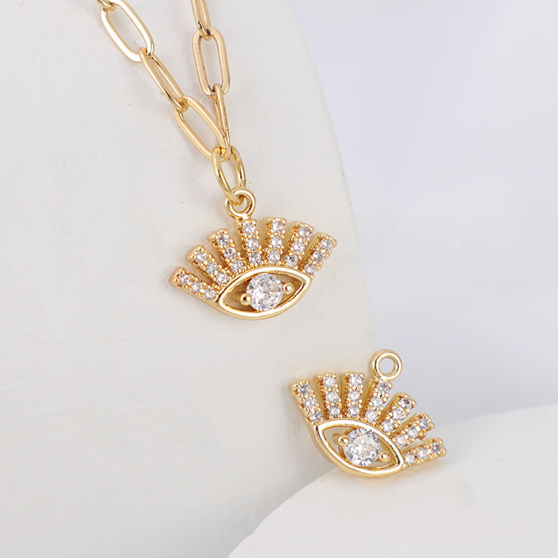 Diamond-encrusted Evil Eye Necklace Pendant