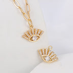 Diamond-encrusted Evil Eye Necklace Pendant