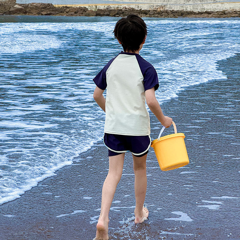 Boys' antibacterial and UV-proof split swimsuit set