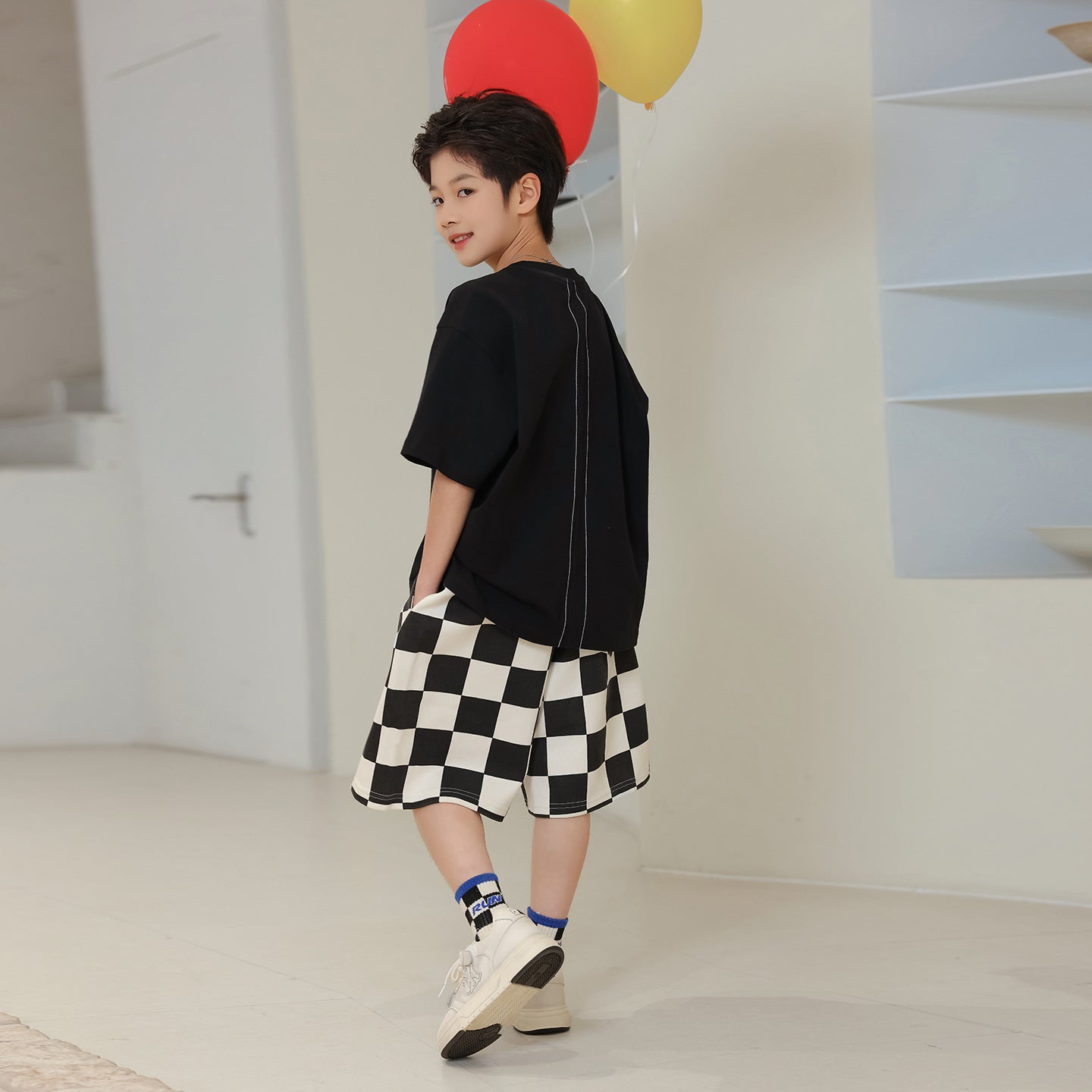 Stylish Print Cotton Short Sleeve Top for Boys