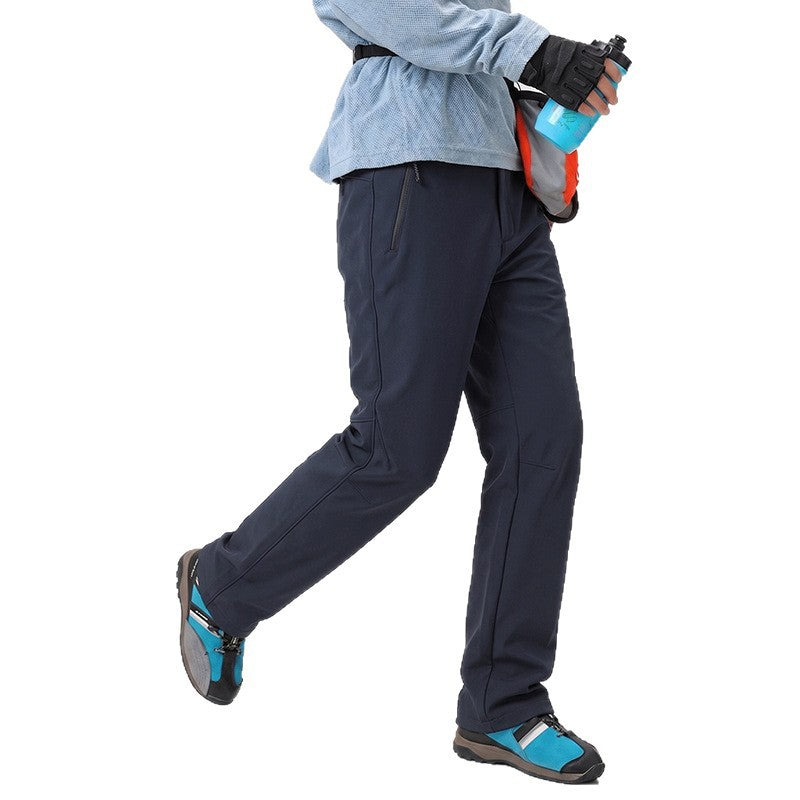 WENHOUU Fleece Lined Softshell Hiking Pants, Water & Wind Resistant for Men & Women