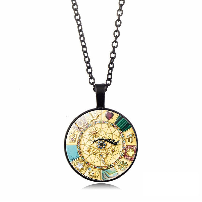 Amulet Magic Lucky Symbol Evil Eye Pendant Necklace