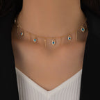 Evil Eye Vertical Pendant Versatile Necklace