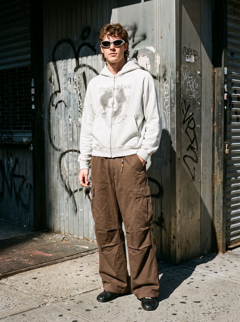 Pure Cotton Paneled Cargo Pants with Large Pockets
