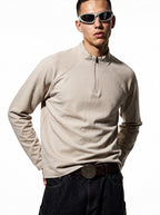 Men 1/4 Zip Fleece Long Sleeve Outdoor Pullover