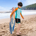 Contrast Color Kids Rash Guard, UPF50+ Antibacterial Swimsuit