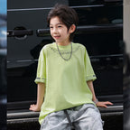 Kids Summer Streetwear Cotton Tee with Letter Print