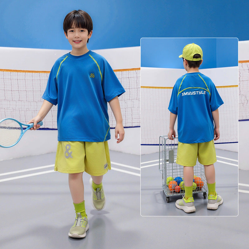 Boys 2Pcs Quick Dry Tennis Suit Summer Kids Sport Outfit