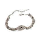 Sexy anklet with evil eye design and rhinestone inlay