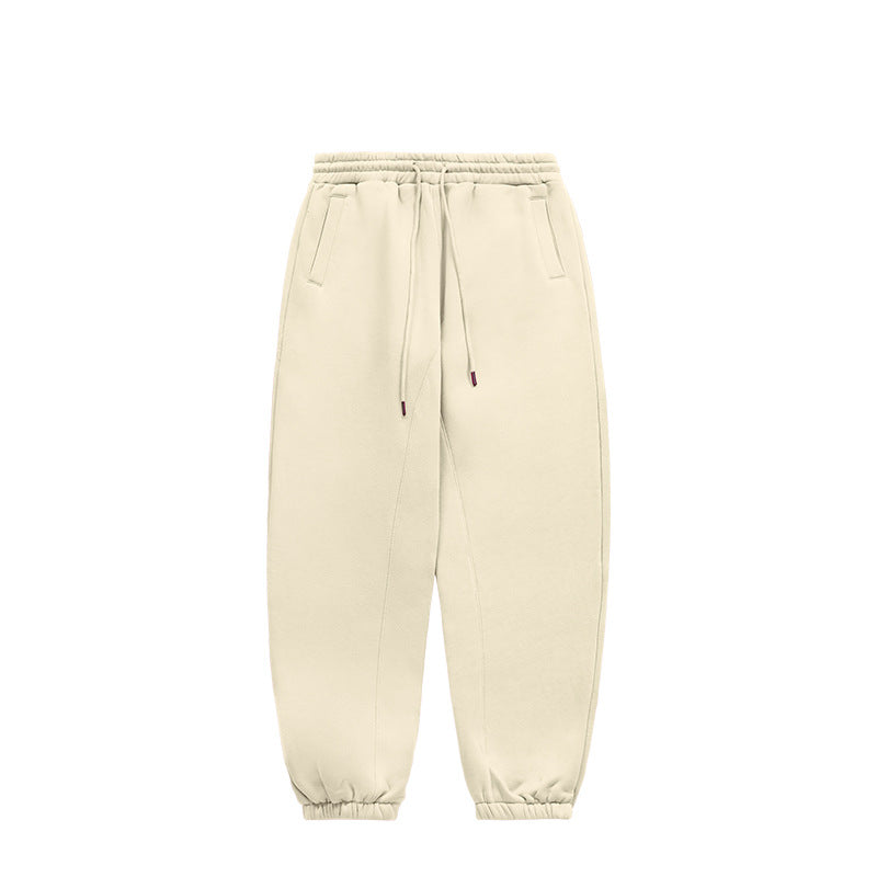 Unisex Fleece-Lined Joggers with Cuffed Hems