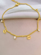 Evil Eye Diamond-Studded Titanium Steel Minimalist Anklet