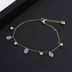 Blue Devil's Eye Stainless Steel Anklet