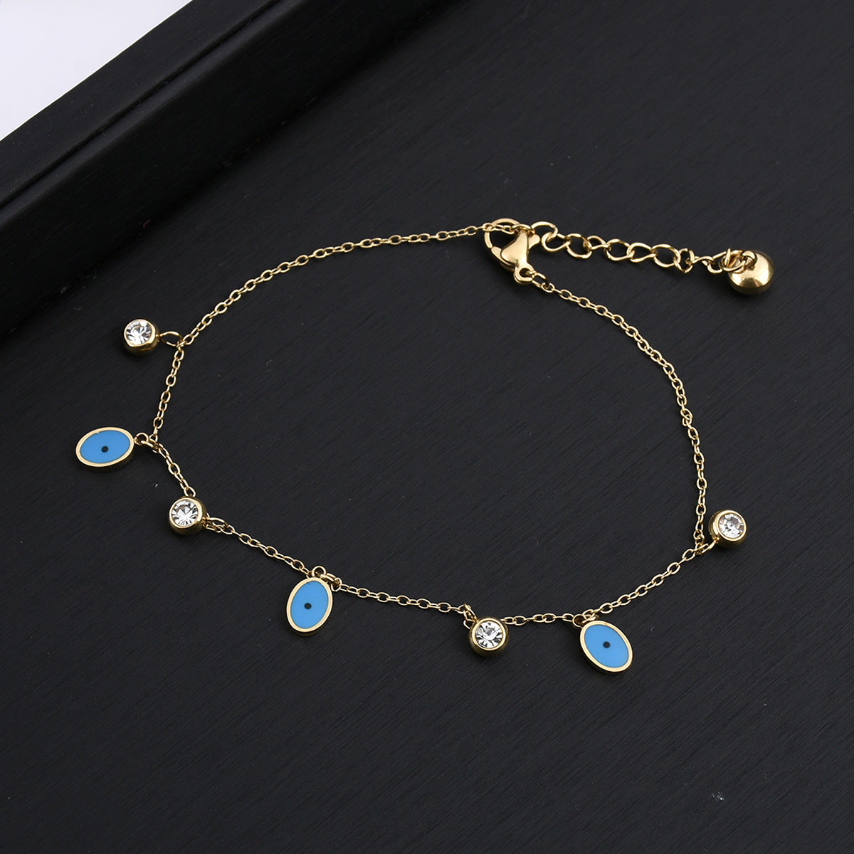 Blue Devil's Eye Stainless Steel Anklet