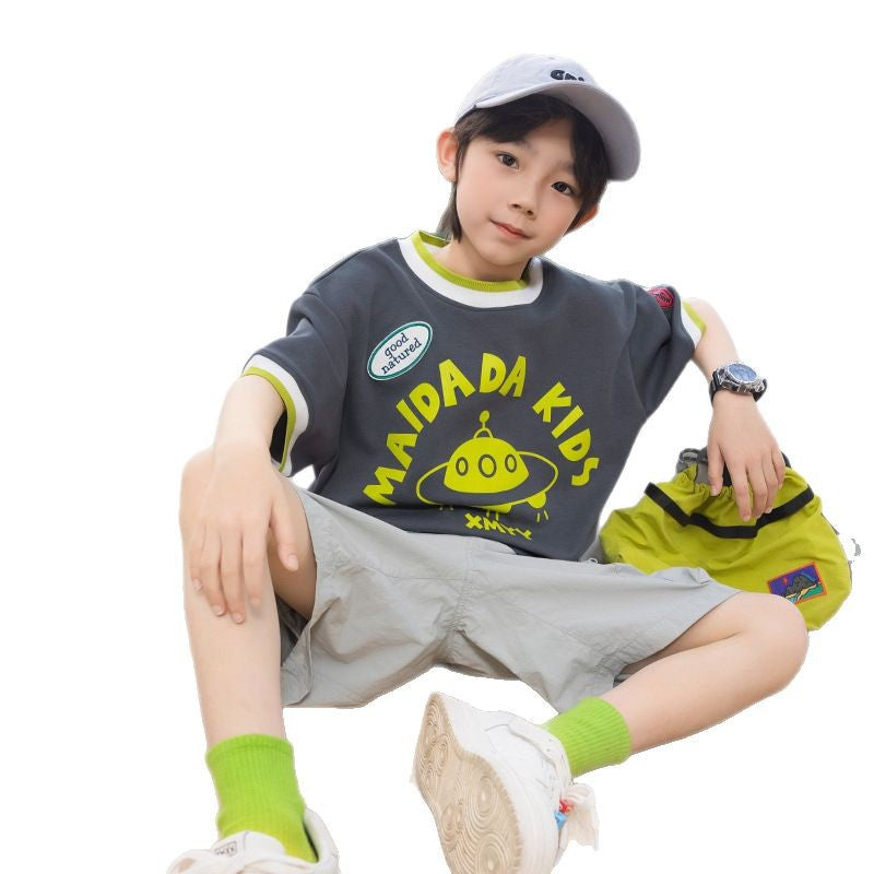 Heavyweight Boys Short Sleeve T-Shirts with Fine Craft