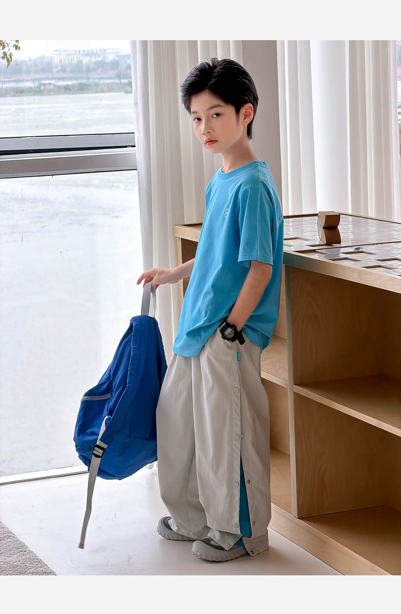 Boys Summer Cool Feel Pants, Breathable Anti-Mosquito Trousers for Big Kids