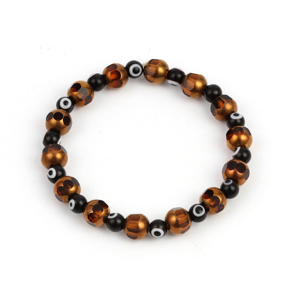 Evil Eye Crystal Bracelet with Blue Beads