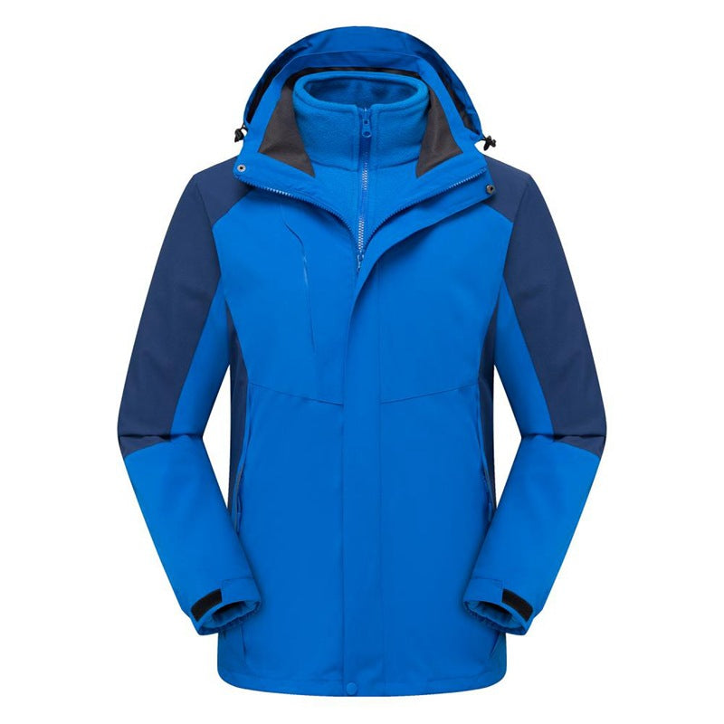 A Must-Have for Winter Outdoor Hiking! Unisex Couple’s 3-in-1 Shell Jacket, Thickened for Warmth, Balancing Casual Style and Trendiness, Youth-oriented Outerwear