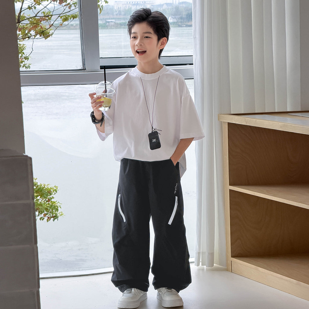 Big Kids Summer Casual Curved Trousers