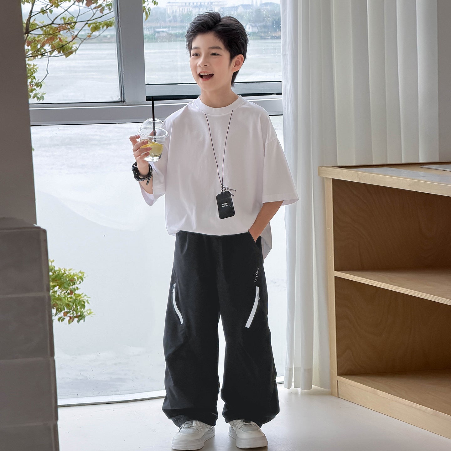 Big Kids Summer Casual Curved Trousers