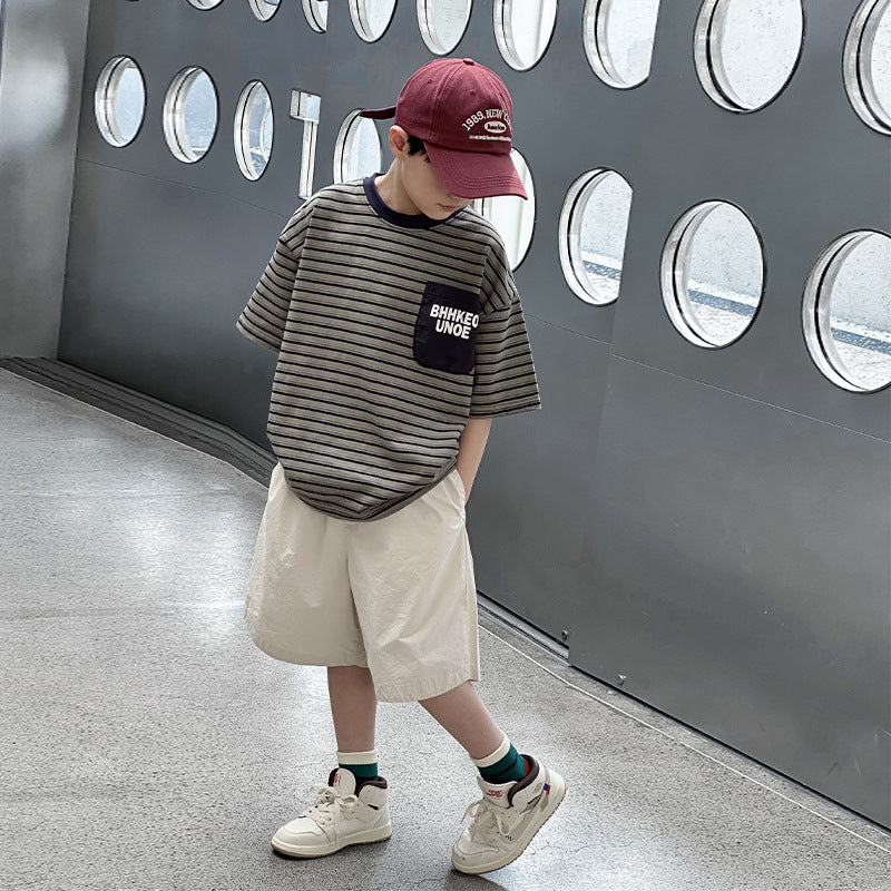 Pure Cotton Breathable Boys' Mid-Length Shorts