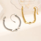 18K gold-plated zircon evil eye bracelet stainless steel jewelry
