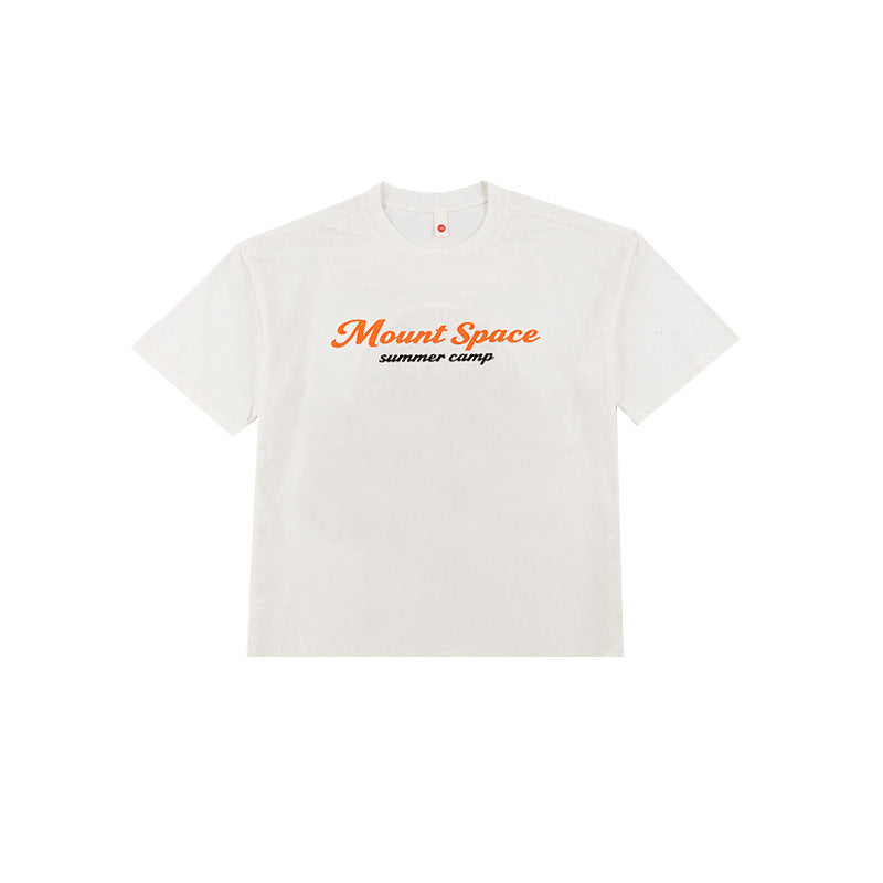 Boys Mountain Style Camping Tent Print Short Sleeve T-shirt