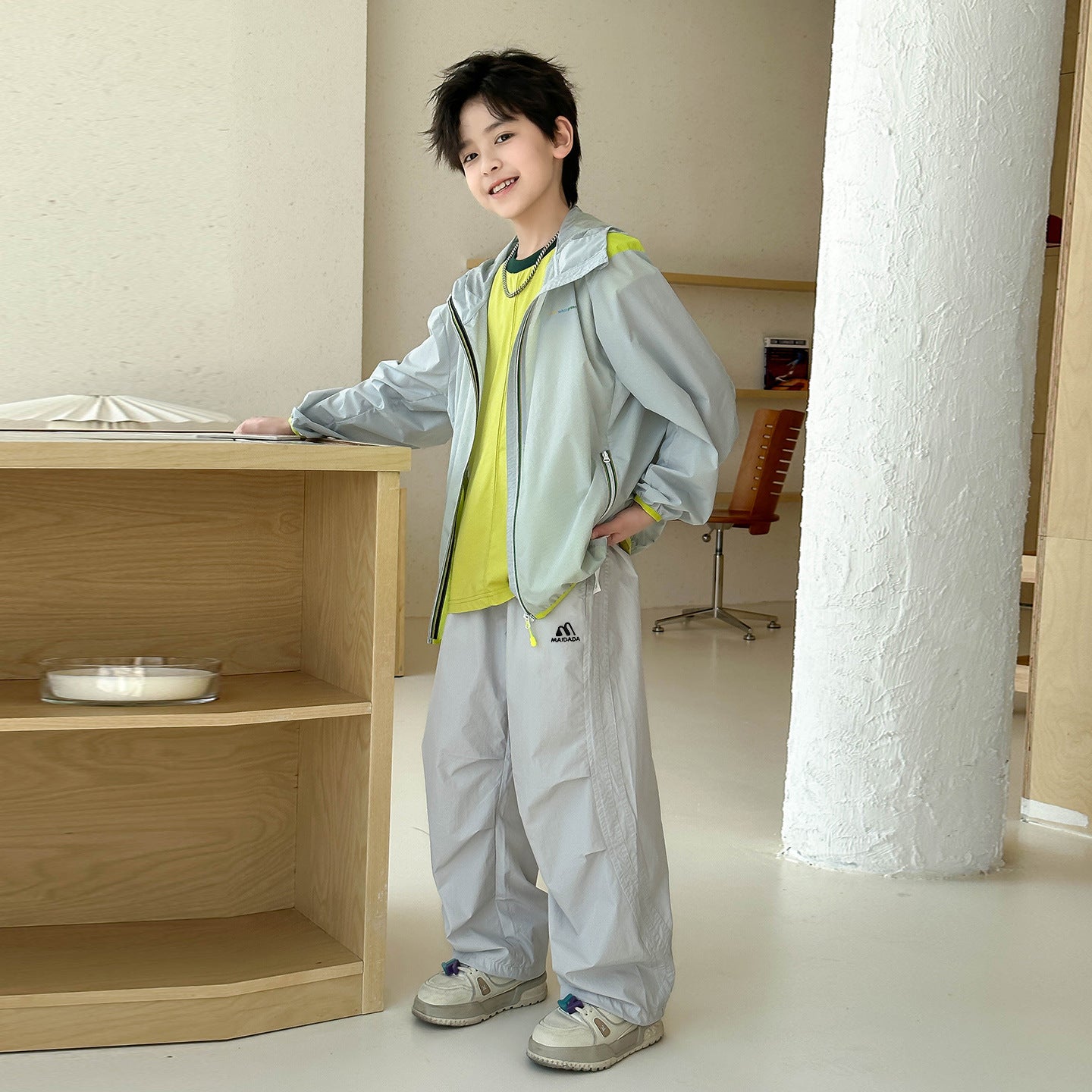 Big Boys Embroidery Loose Fit Casual Pants All Match Kids Trousers