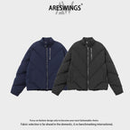 American-Style Winter Solid Color Puffer Jacket Unisex Thickened Loose Fit Couple Coat